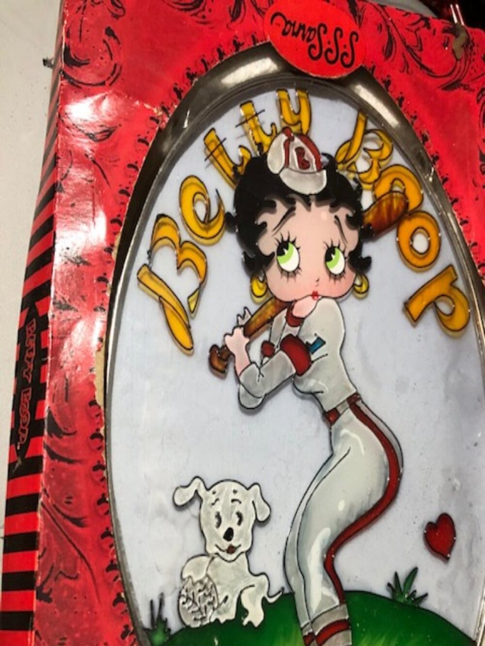 Betty Boop Stainglass Suncather and set of 4 shot glasses